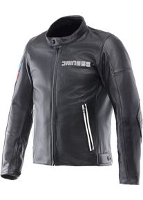 Dainese Leggenda, veste en cuir , couleur: Noir/Bleu/Rouge , taille: 48