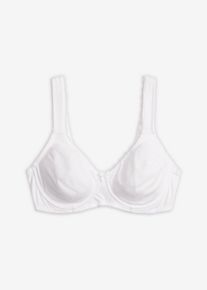 Minimizer-BH i T-shirtmodell med bygel och ekologisk bomull (2-pack) - vit - storlek 95C - bonprix