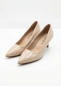 Pumps i lackmaterial - beige - storlek 41 - bonprix