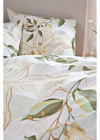 P&aring;slakanset med blomm&ouml;nster - vit - storlek 135x200 cm - bonprix