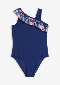One shoulder-baddr&auml;kt med volang - bl&aring; - storlek 140/146 - bonprix