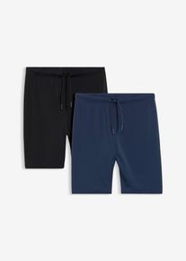 Badshorts med l&aring;nga ben och tajt modell (2-pack) - svart - storlek 164/170 - bonprix