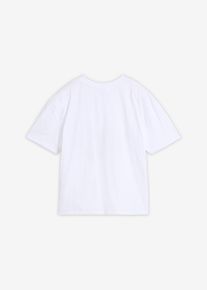 Oversizetopp i bomull med Musse Pigg-motiv - vit - storlek 140 - bonprix