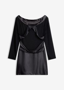 Kl&auml;nning i wetlook - svart - storlek 48/50 (XL) - bonprix