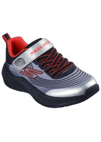 Sneaker Skechers "MICROSPEC ADVANCE", Jungen, Gr. 29, silber (schwarz, silberfarben), Lederimitat, Textil, Schuhe Sneaker, Klettschuh in cooler Farbkombination, Gr&ouml;&szlig;enschablone zum Download