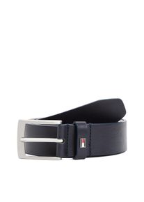 Lederg&uuml;rtel Tommy Hilfiger "ADAN 3.5 cm breit EXT", Damen, Gr. 90, blau (space blau), Rindsleder, unifarben, G&uuml;rtel Lederg&uuml;rtel, Metalllogopatch, Einfachdornschnalle