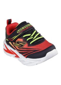 Lauflernschuh Skechers "FLEX-GLOW ULTRA LIGHTS", M&auml;dchen, Gr. 24, schwarz (schwarz, rot), Lederimitat, Textil, kontrastfarbene Details, Schuhe Lauflernschuh, Blink,-Klettschuh zum Schl&uuml;pfen, Neon, Gr&ouml;&szlig;enschablone zum Download