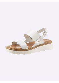 Sandale Heine, Damen, Gr. 41, wei&szlig;, Glattleder, Lackleder, Leder, Schuhe Sandale