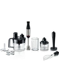 Bosch Stabmixer "ErgoMaster Serie 6 MSM6M673, 4 Klingen, Mixfu&szlig; Edelstahl, schwarz", schwarz (edelstahl, schwarz), B:6cm H:39,5cm T:7,8cm, Mixer, Becher, Stampfer, Zerkleinerer gro&szlig; & klein, 10 Jahre Motorgarantie, Stabmixer