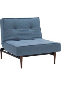 Sessel INNOVATION LIVING &trade; "Splitback", blau (lightblau), B:90cm H:79cm T:90cm, Strukturstoff fein &raquo;Soft&laquo; (100% Polyester);Strukturstoff grob &raquo;MIXED DANCE&laquo; (100% Polyester);Strukturstoff weich &raquo;Coastal&laquo; (100% Polyester);Webstoff fein &raquo;FLASHTEX&laquo; (100% Polyester);Samtstoff &raquo;Velvet&laquo; (100% Polyester), Sessel, Sessel, mit dunklen Styletto Beinen, in skandinavischen Design