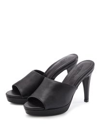 High-Heel-Pantolette, Damen, Gr. 39, schwarz, Obermaterial: 100% Lederimitat. Decksohle: 100% Lederimitat. Futter: 100% Lederimitat. Laufsohle: 100% Synthetik, LASCANA Belle Affaire, unifarben, Schuhe High-Heel-Pantolette, Mule, Sandale, offener Schuh mit leichtem Plateau