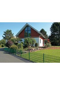 Doppelstabmattenzaun Alberts "Grundset", gr&uuml;n, H:100cm, Stahl, Zaunelemente, Doppelstabmattenzaun, H&ouml;he: 80-160 cm, Gesamtl&auml;nge: 4-30 m, zum Einbetonieren