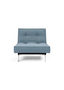 Sessel INNOVATION LIVING &trade; "Splitback", blau (lightblau), B:90cm H:79cm T:90cm, 100% Polyester;Strukturstoff grob &raquo;MIXED DANCE&laquo; (100% Polyester);Strukturstoff weich &raquo;Coastal&laquo; (100% Polyester);Webstoff fein &raquo;FLASHTEX&laquo; (100% Polyester);Samtstoff &raquo;Velvet&laquo; (100% Polyester), Sessel, Sessel, mit chromgl&auml;nzenden Beinen, in skandinavischen Design