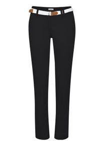 Chinohose oxmo "Chinohose OXChakira", Damen, Gr. 42, N-Gr, schwarz, Obermaterial: 98% Baumwolle CO. 2% Elasthan EL., Hosen Chinohose