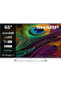 Sharp QLED Mini LED-Fernseher "4T-C65JPx", Energieeffizienz: E, silber, 65 &Prime;, Fernseher, QLED Mini LED-Fernseher