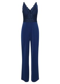 Jumpsuit Vera Mont "Jumpsuit mit Spitze", Damen, Gr. 40, EURO, blau (festival blau), Obermaterial: 100% Polyester PES., Overalls Jumpsuit