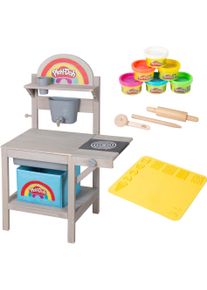 Outdoor-Spielk&uuml;che Roba "Play-Doh", grau, Spielk&uuml;chen, KinderB:65cm H:100cm T:35cm, Holz, Outdoor-Spielk&uuml;che, inkl Knete, 3D-Kreativmatte, B:65cm H:100cm T:35cm