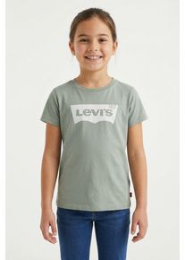 T-Shirt LEVI'S KIDS "LVG BATWING TEE", M&auml;dchen, Gr. 14 (158), gr&uuml;n (shadow), Jersey, Obermaterial: 100% Baumwolle, Basic schmal h&uuml;ftlang, Rundhals, abgesteppte Kante, Shirts T-Shirt, for GIRLS
