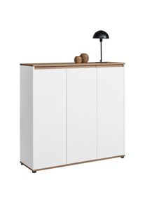 CARRYHOME Schuhschrank, Wei&szlig;, Eiche Artisan, Holzwerkstoff, 8 F&auml;cher, 120x115x38 cm, Beim&ouml;bel erh&auml;ltlich, Holzm&ouml;bel, Garderobe Holz, Schuhschr&auml;nke Holz