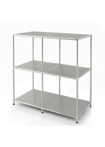 Floordirekt Regal, Grau, Metall, 78x82x40 cm, stehend, Wohnzimmer, Regale, B&uuml;cherregale