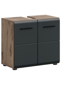 Waschbeckenunterschrank Ice Schwarz/Eiche dunkel
