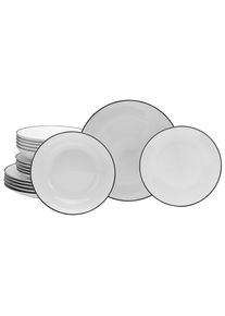 Creatable Tafelservice Luna Black Line Schwarz/Wei&szlig;, 18-teilig