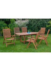 Gartengarnitur 7-tlg. La Plata Echtholz