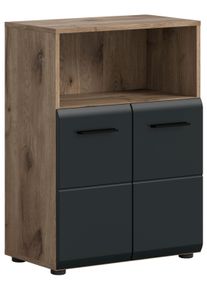 Midischrank Ice Schwarz/Eiche dunkel