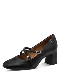 Spangenpumps Tamaris, Damen, Gr. 36, schwarz, Lederimitat, Schuhe Spangenpumps, Blockabsatz, Abendschuh, Festtagsschuh mit verstellbaren Schnallen