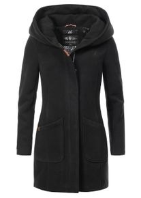 Wintermantel Marikoo "Wintermantel Maikoo", Damen, Gr. XS, schwarz, Obermaterial: 90% Polyacryl PAN. 8% Viskose CV. 2% Elasthan EL. Obermaterial: Futter: 100% Polyester PES. 100% Polyester PES., M&auml;ntel Wintermantel