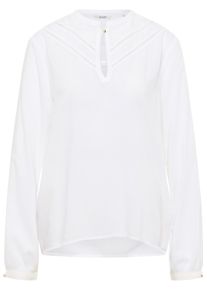 Langarmbluse Mustang "Damen Style Elsberry", Damen, Gr. 42, wei&szlig; 2013, Web, 100% Modal, unifarben, regular fit, Rundhals, Blusen Langarmbluse