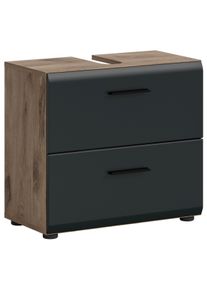 Waschbeckenunterschrank Ice Schwarz/Eiche dunkel