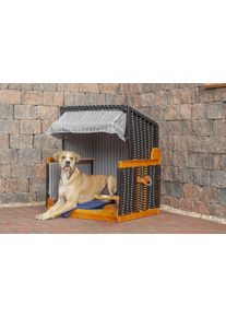 Hundestrandkorb ca. 75x95 cm Grau/Schwarz