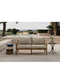 Ambia Garden Gartenbank, Akaziefarben, Beige, Holz, Akazie, massiv, 152x69x79.5 cm, FSC 100%, mit R&uuml;ckenlehne, Holzm&ouml;bel, Sitzgelegenheiten Holz, Holzb&auml;nke, Gartenb&auml;nke Holz