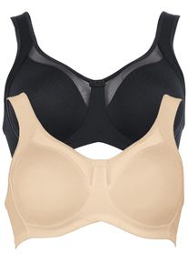 Entlastungs-BH Anita "Entlastungs BH Clara", Damen, Gr. 75, Cup C, bunt (beige schwarz), Stoff, Obermaterial: 80% Polyamid PA. 20% Elasthan EL., BHs Entlastungs-BH