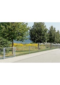 Doppelstabmattenzaun Alberts "Grundset", silber (silberfarben), H:80cm, Stahl, Zaunelemente, Doppelstabmattenzaun, H&ouml;he: 80-160 cm, Gesamtl&auml;nge: 4-30 m, zum Einbetonieren