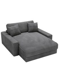 CARRYHOME Xxl-Sessel, Dunkelgrau, Kunststoff, F&uuml;llung: Schaumstoff, Silikon,Schaumstoff, Silikon, 160x87x190 cm, Wohnzimmer, Sessel, XXL-Sessel