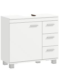 HOMCOM Bathroom Under-Sink Cabinet with Cupboard, Shelves and Drawers, White | Aosom Ireland