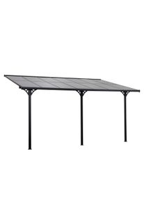 Outsunny Outdoor Patio Wall-mounted 4.35 x 3(m) Gazebo Pergola Aluminum Post PC Roof | Aosom Ireland