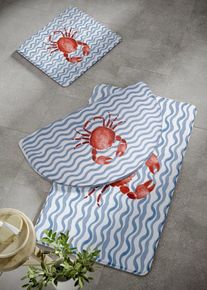 Tapis de bain &agrave; m&eacute;moire de forme - bleu - taille 7 (Tapis de douche demi-lune 50/80cm) - bonprix