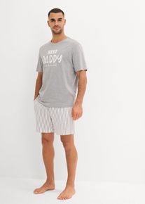 Pyjashort - gris - taille 56/58 (XL) avec coton - bonprix