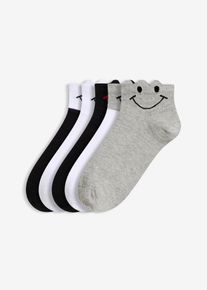 Lot de 5 paires de chaussettes courtes - blanc - taille 43-46 avec coton - bonprix
