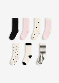 Lot de 7 paires de chaussettes coton - blanc - taille 31-34 avec coton - bonprix