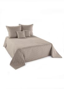 Couvre-lit matelass&eacute; - marron - taille 140x210 cm - bonprix