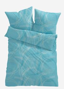 Parure de lit en seersucker - bleu - taille 135x200 cm avec coton - bonprix