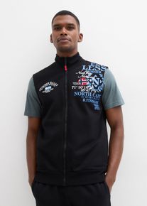 Sweat zipp&eacute; sans manches &agrave; col montant - noir - taille 64/66 (3XL) - 100% coton - bonprix