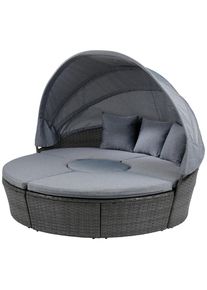 Luca Bessoni Gartenmuschel, Grau, Kunststoff, Textil, Metall, Gartenm&ouml;bel, Loungem&ouml;bel, Sonneninseln