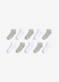 Lot de 10 paires de chaussettes courtes - blanc - taille 39-42 avec coton - bonprix