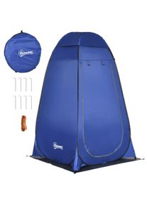 Outsunny Pop-up Shower Tent Toilet Tent Camping Changing Tent with Carrying Bag Portable Outdoor Toilet Dressing Room Camping Tent Dark Blue 126 x 124 x 189 cm | Aosom Ireland