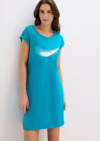 Chemise de nuit courte 100% coton - bleu - taille 58/60 (3XL) - 100% coton - bonprix